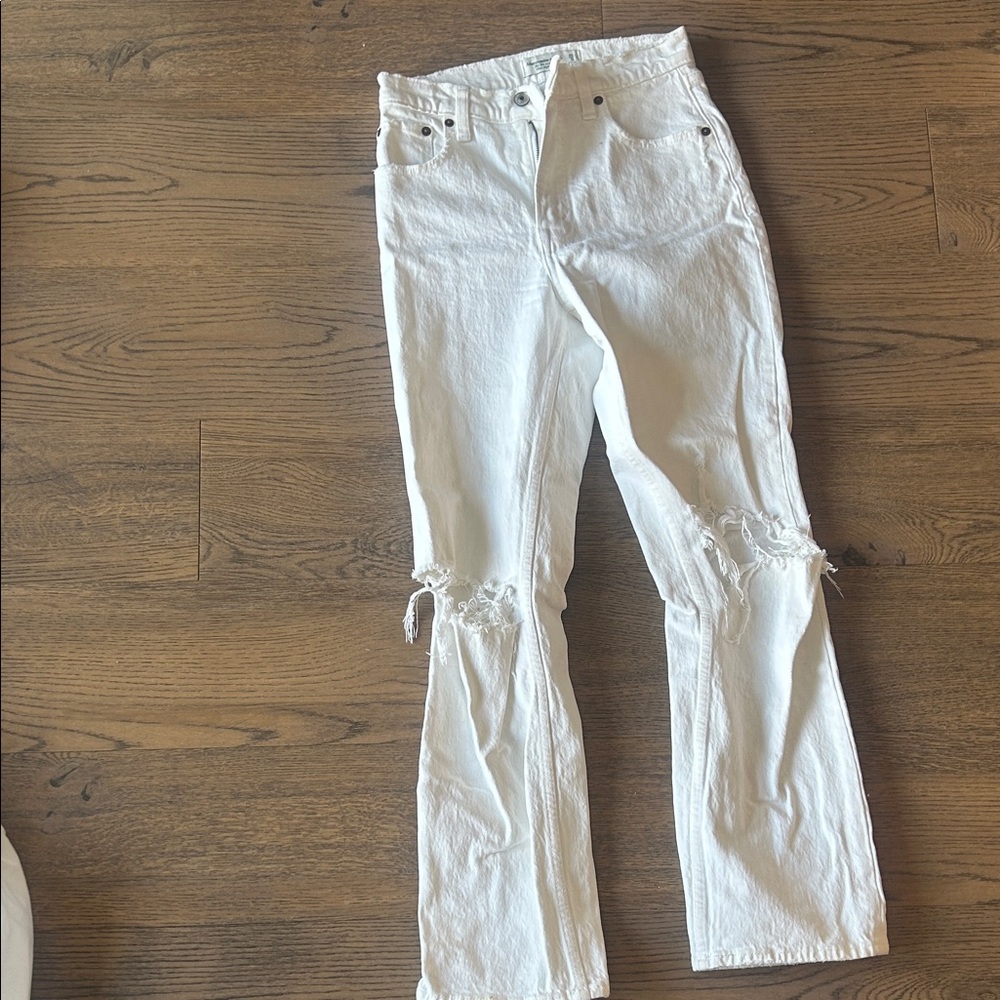 Abercrombie & Fitch White Straight Leg Jeans